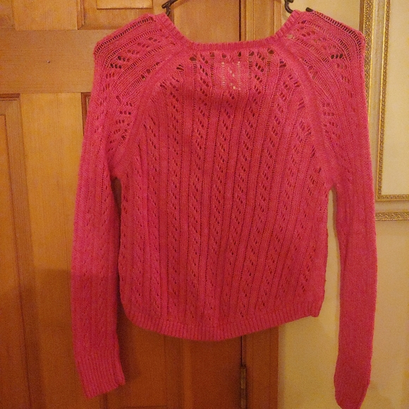Justice Sweater Junior Size 14 Woven Pink - Picture 2 of 3